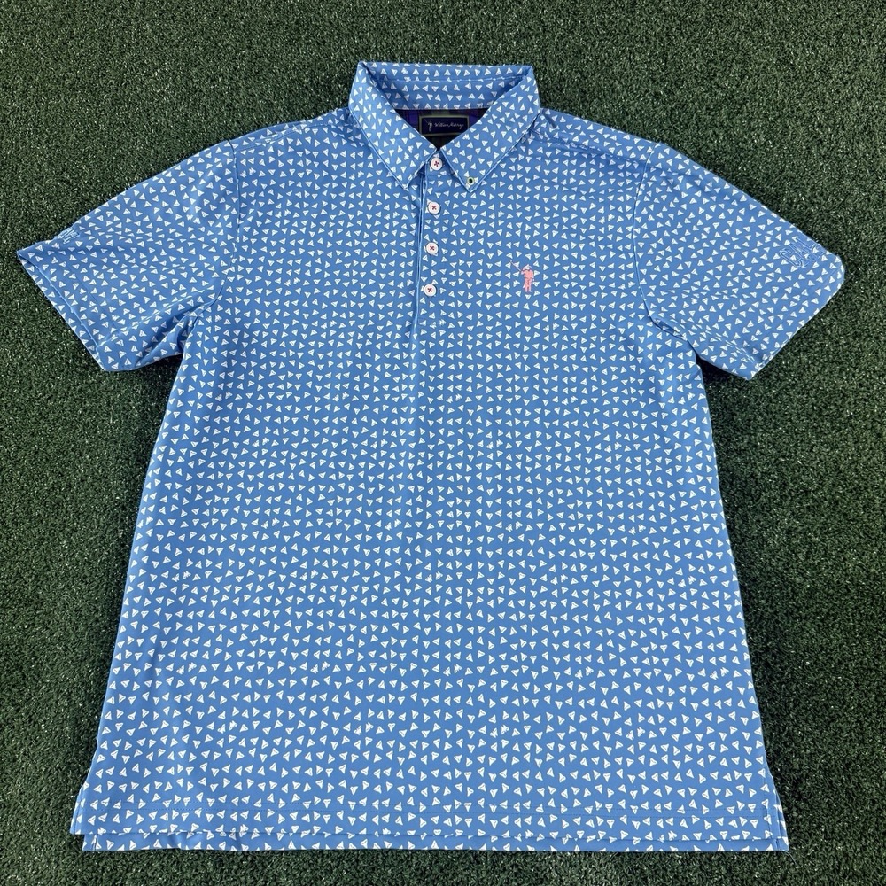William Murray Men's Short Sleeve Polo Shirt Size Large Golf All Over Print